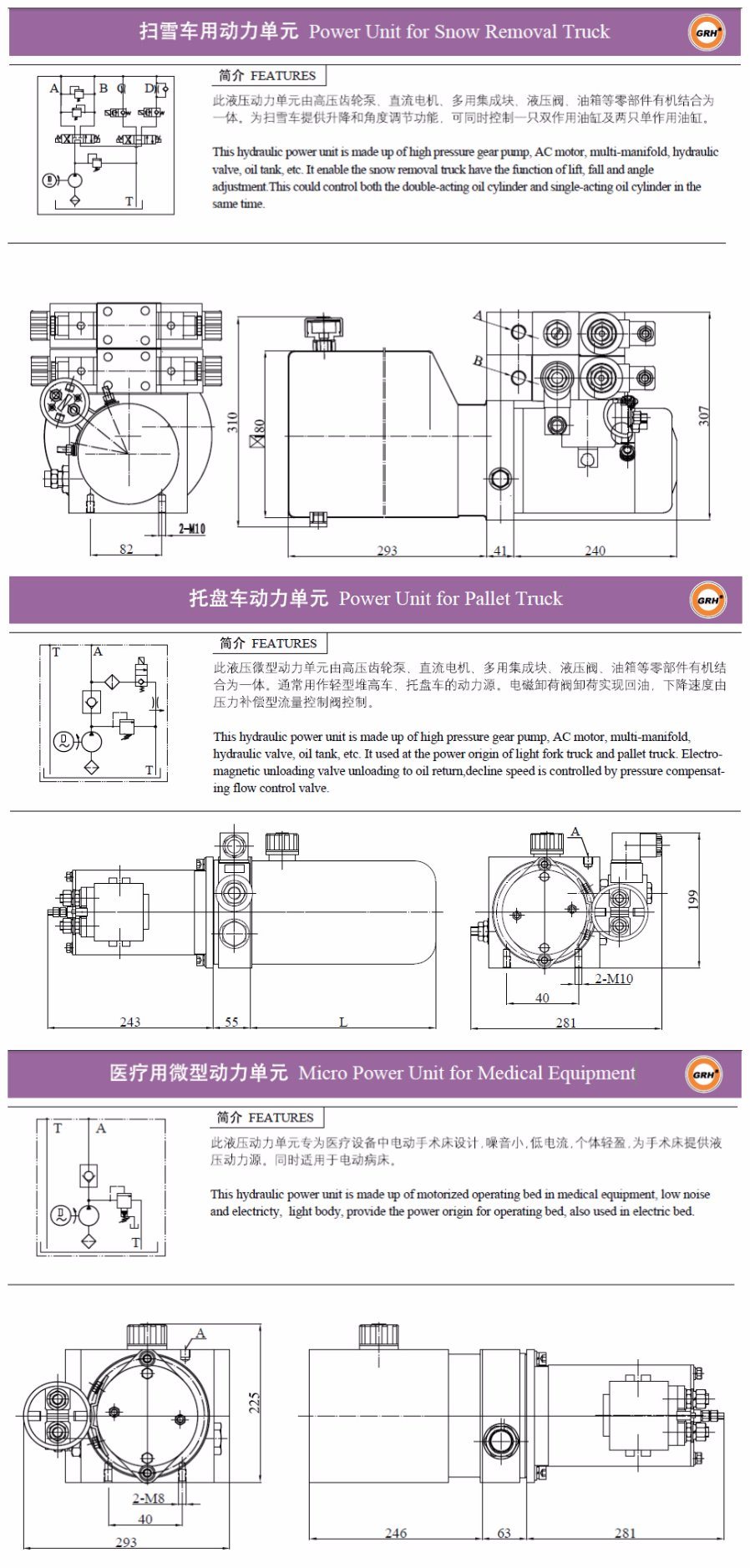 Micro Power Unit for Medical Equipment with DC Motor 24V