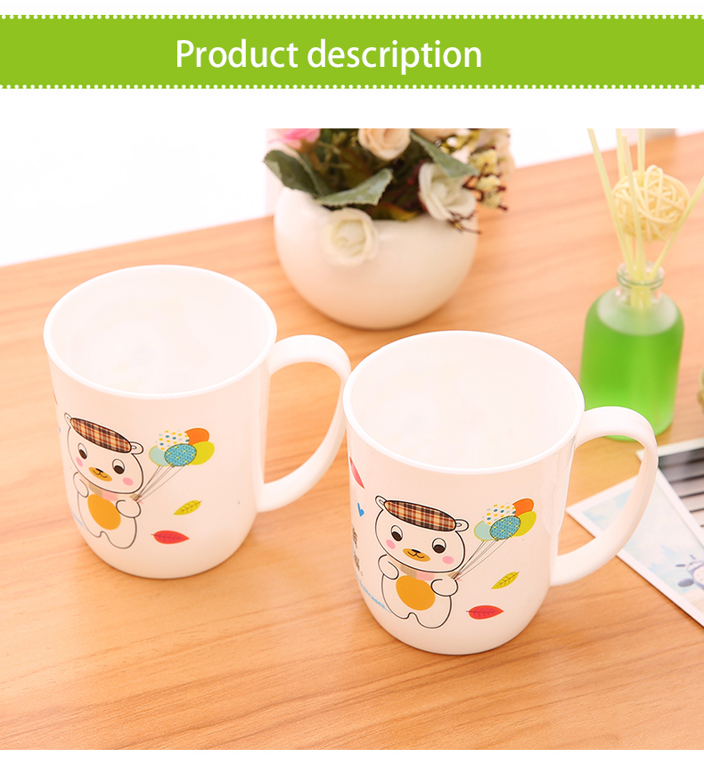 Promotion Gift Wholesale Durable Plastic Couple Tooth Cup Water Cartoon Mug