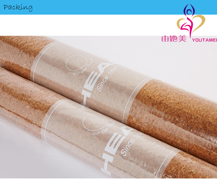 Eco Friendly Soft Natural Rubber Base Custom Cork Yoga Mat