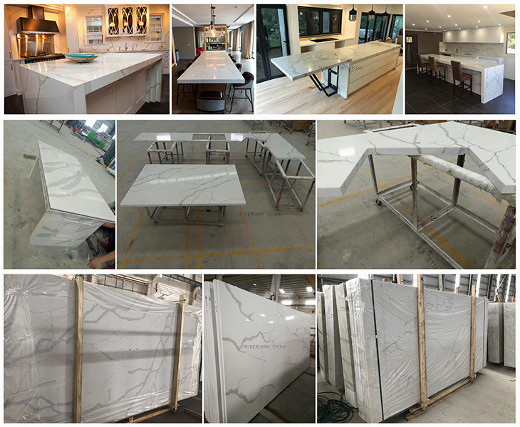 Promotion Product China Hot Sale Artificial Stone White Marble Quartz Stone Slab for Kitchen Countertops
