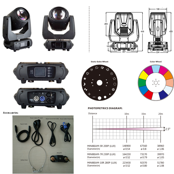 Professional DJ Lighting Moving Head 280W Beam Stage Light