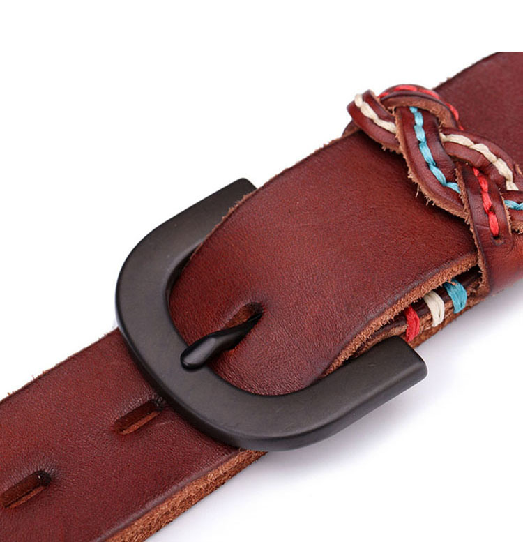 China Factory Low Price Vintage Style Brown Leather Waist Belts