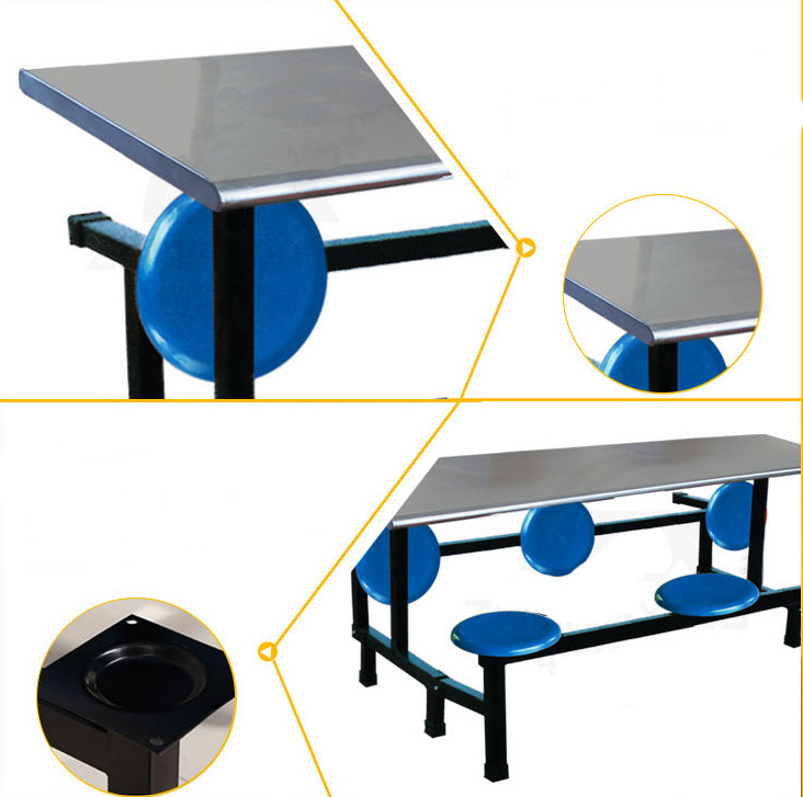 School Furniture Canteen Desk Laminate Top School Dining Table Set