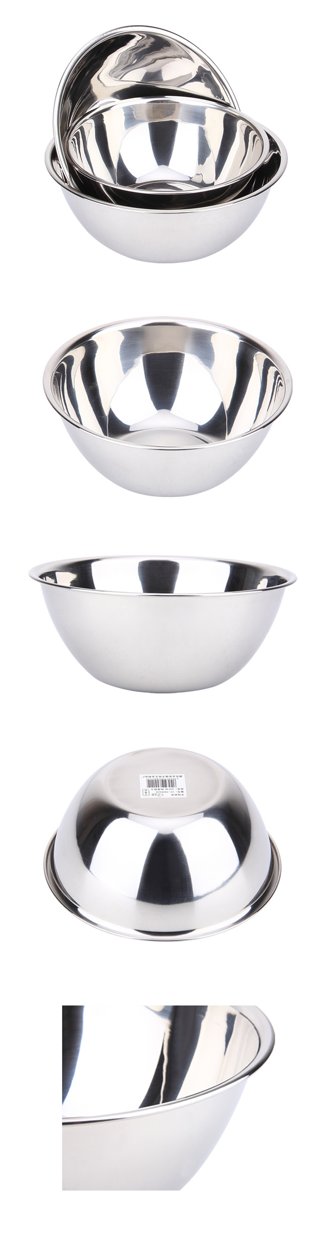 High Quality Multi-Size SGS Stainless Steel Deep Mixing Bowl Set