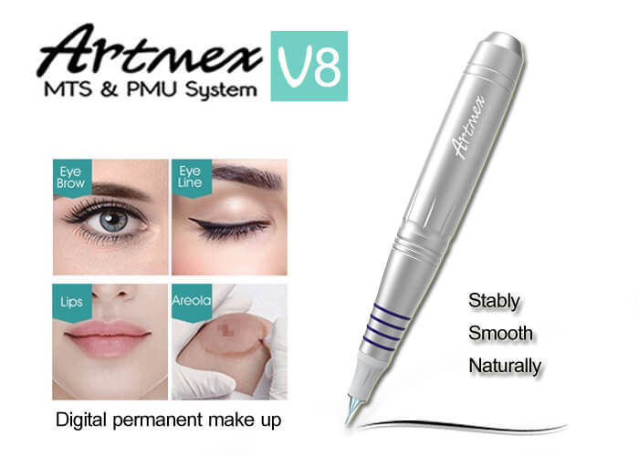 Newest 2 in 1 Tattoo & Permanent Makeup Equipment Double Pen Digital Micropigment Artmex V8