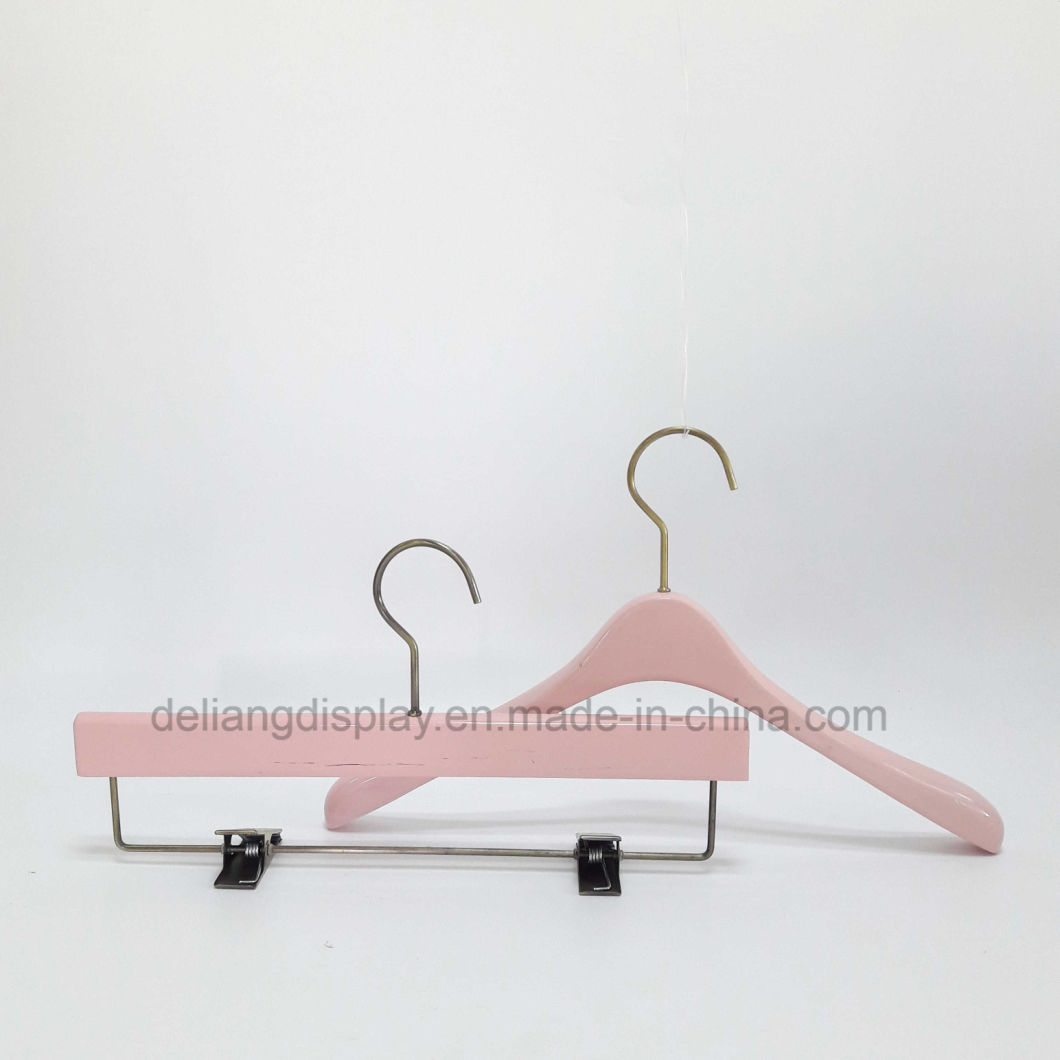 Wooden Hanger Suit Pink /Pants/Coat Hanger for Female