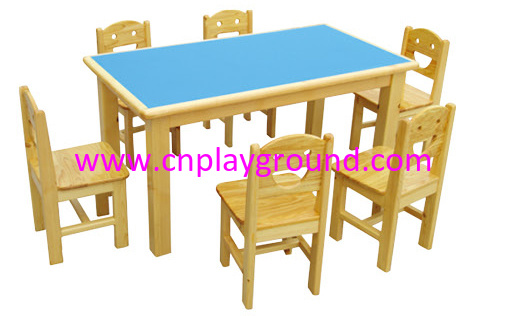 School Wooden Blue Fireproof Table Desk for Child (HG-4001)