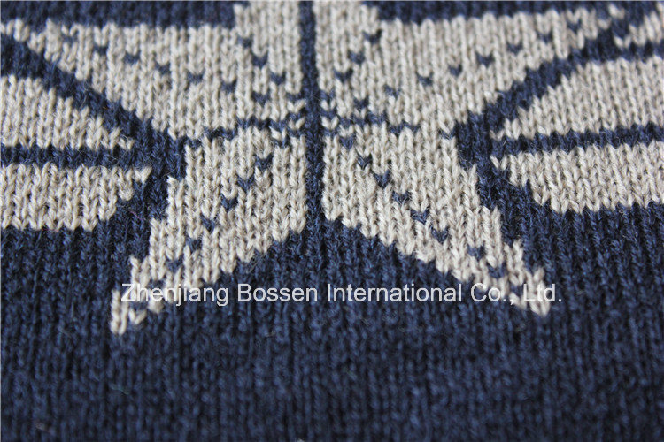 Custom Made Logo Men's Black Sports Winter Acrylic Knit Jacquard Woven Beanie Cap