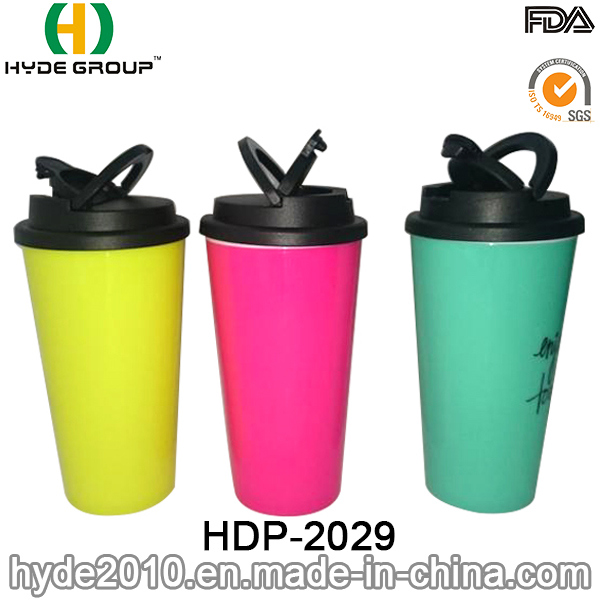 Promotional Insulated Double Wall PP Plastic Coffee Mug (HDP-2029)