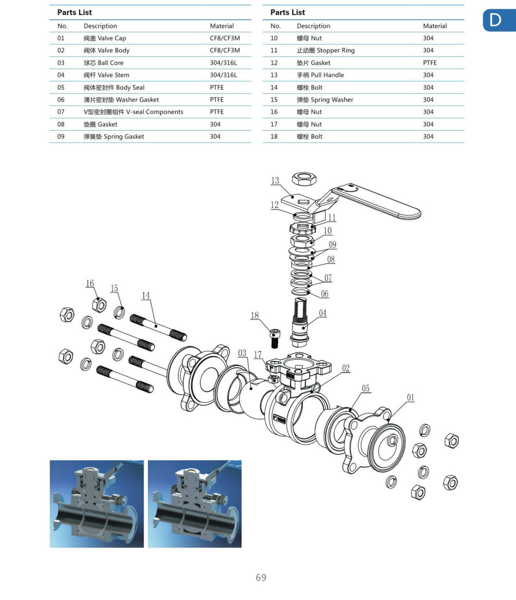 High Quality Low Price Clamp Non-Retenion Ball Valve China Factory Milk Beer Accessories Stainless Steel 304 316L Food