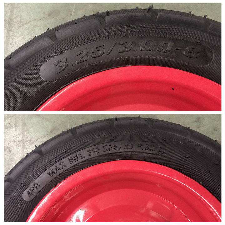 3.25/3.00-8 Pneumatic Wheel Rubber Tyre