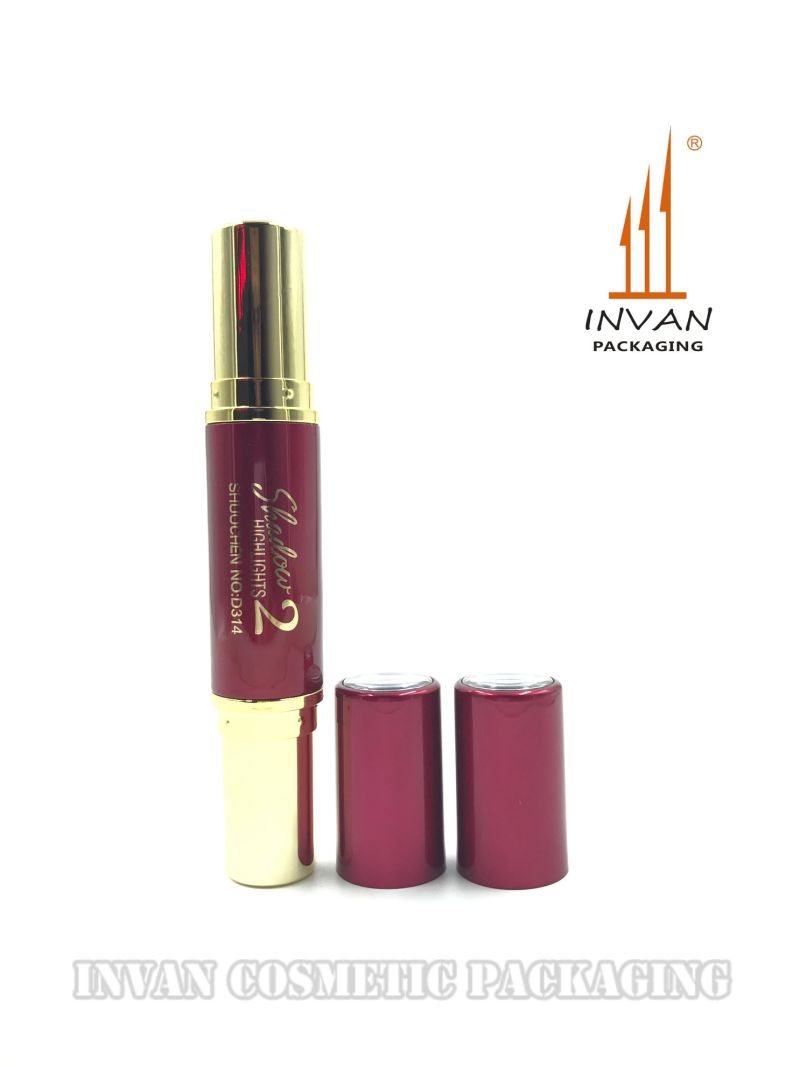 Elegant Cosmetic Packaging Double-Head Red Lipstick Container for Makeup