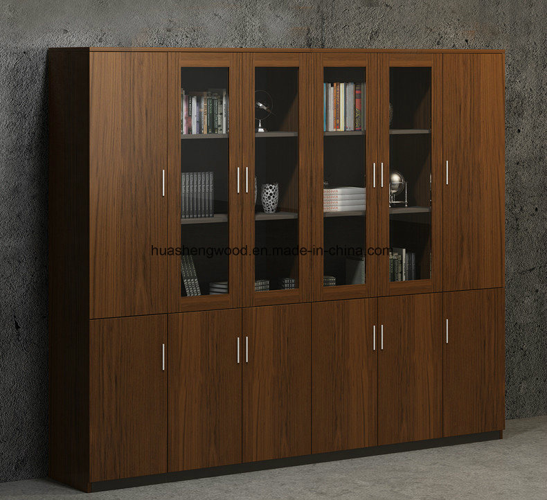 China Factory Wooden Filing Cabinet with Glass Doors