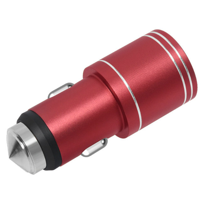 Mobile Phone Accessories Metal Safety Hammer Dual Port Car Charger