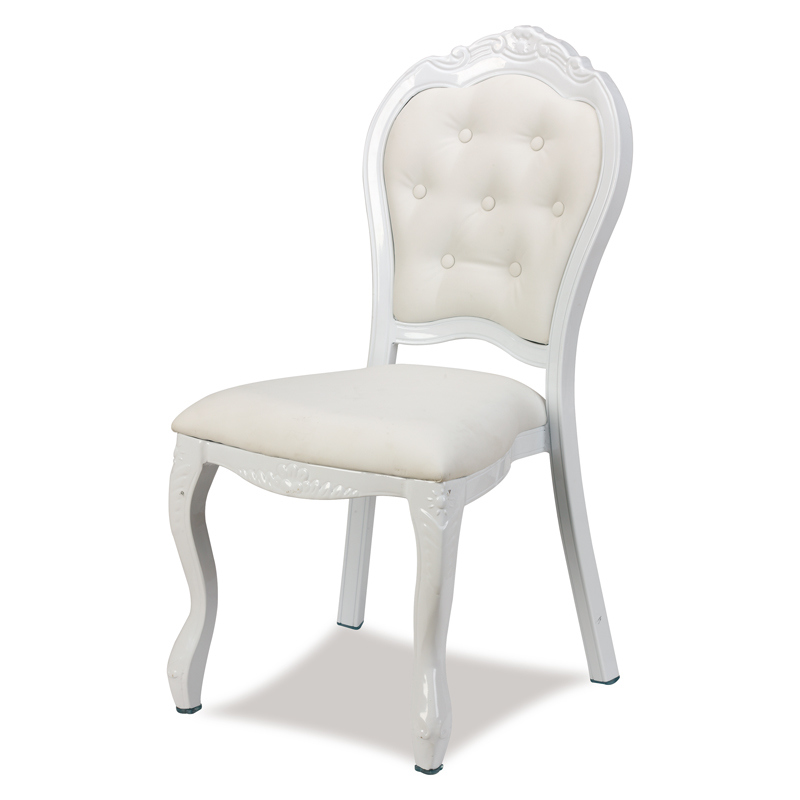 New Design Classy Imitate Wood Aluminum Dining Chair