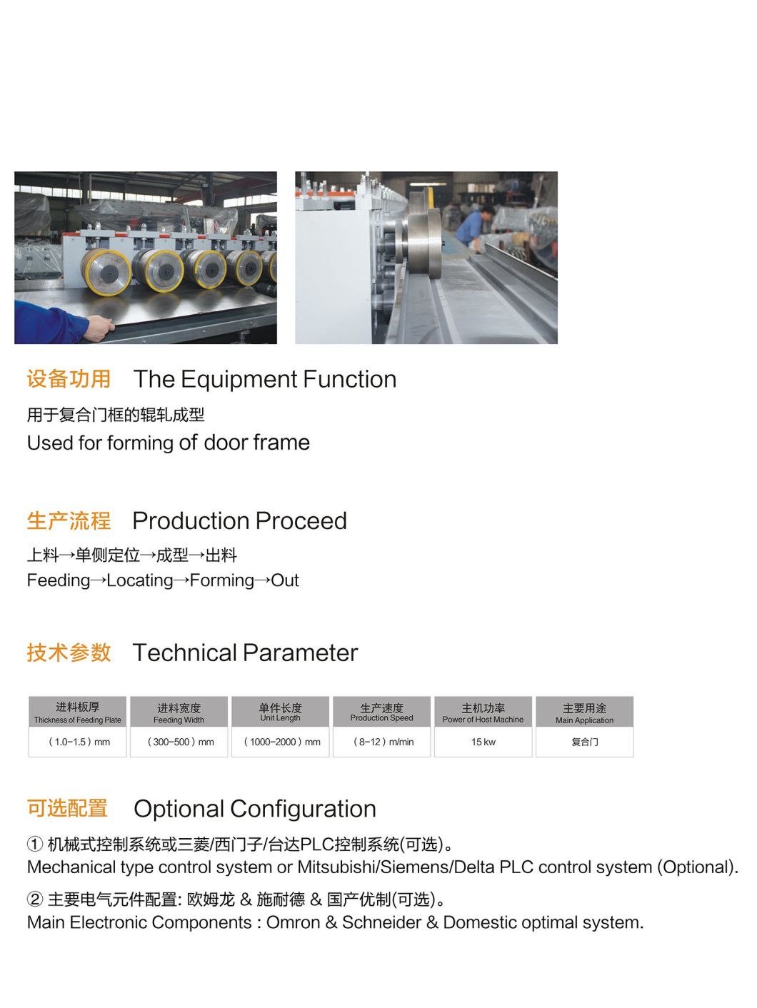 Ncm-560 Inside & Outside Steel Door Panel Forming Machine.