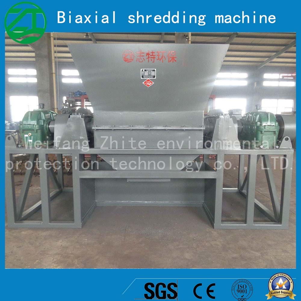 Plastic/Rubber/Drum/ Wood/ Tyre/Film/Lumps/Jumbo/ Woven Bags with Double Shaft Shredder