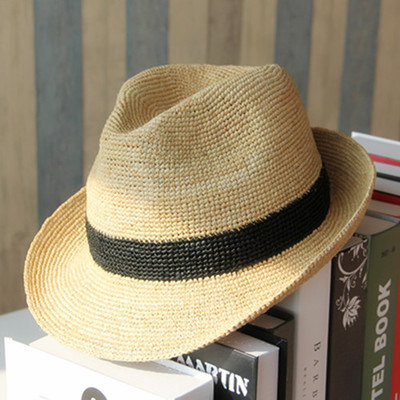 Custom Beach Summer Fedora Hat Men Paper Straw Hat