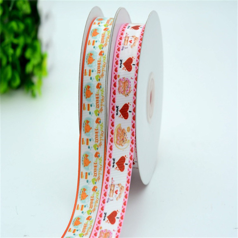 Custom Wholesale Foil Logo Printed Grosgrain Ribbon