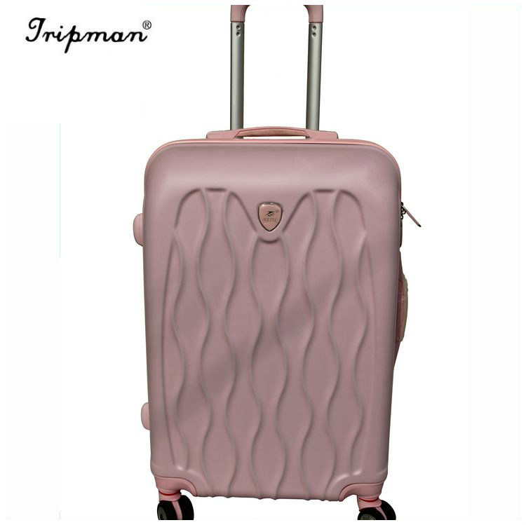 Elegant Trolley Suitcase Durable Retro Rolling Luggage on Wheel