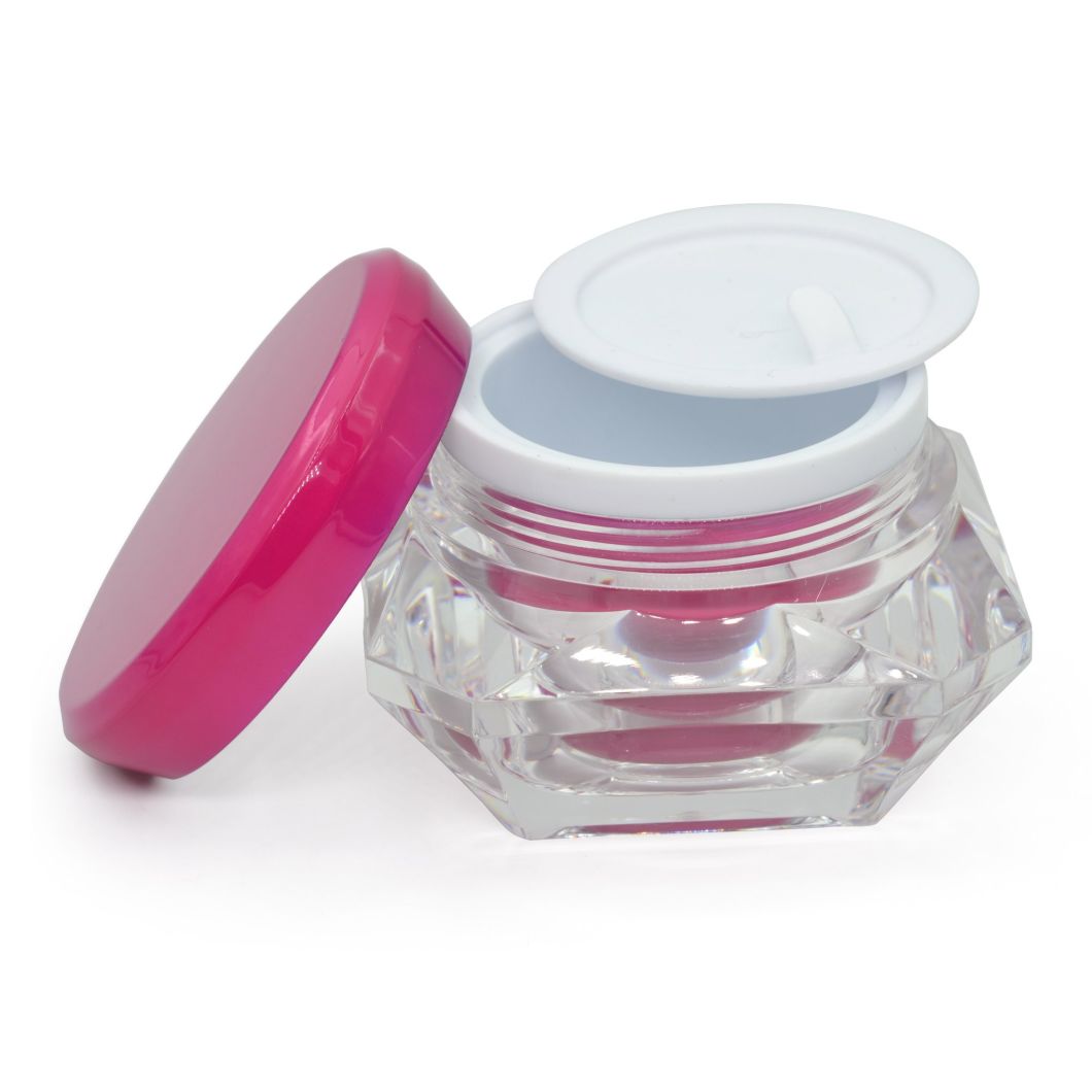 5g, 15g Diamond Shape Acrylic Cream Jar for Cosmetic Packaging