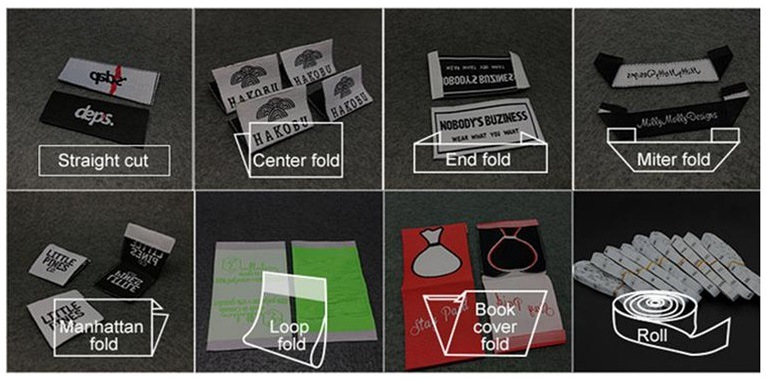 High Quality Factory Price End Folded Woven Labels for Apparel Fabric