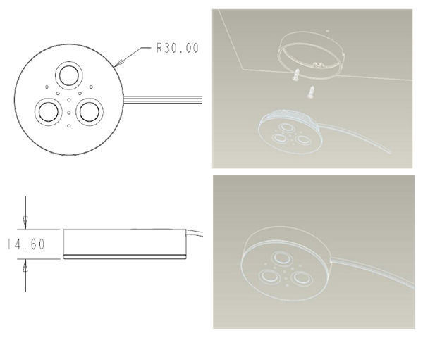 Small Round 3W Cabinet LED Downlight