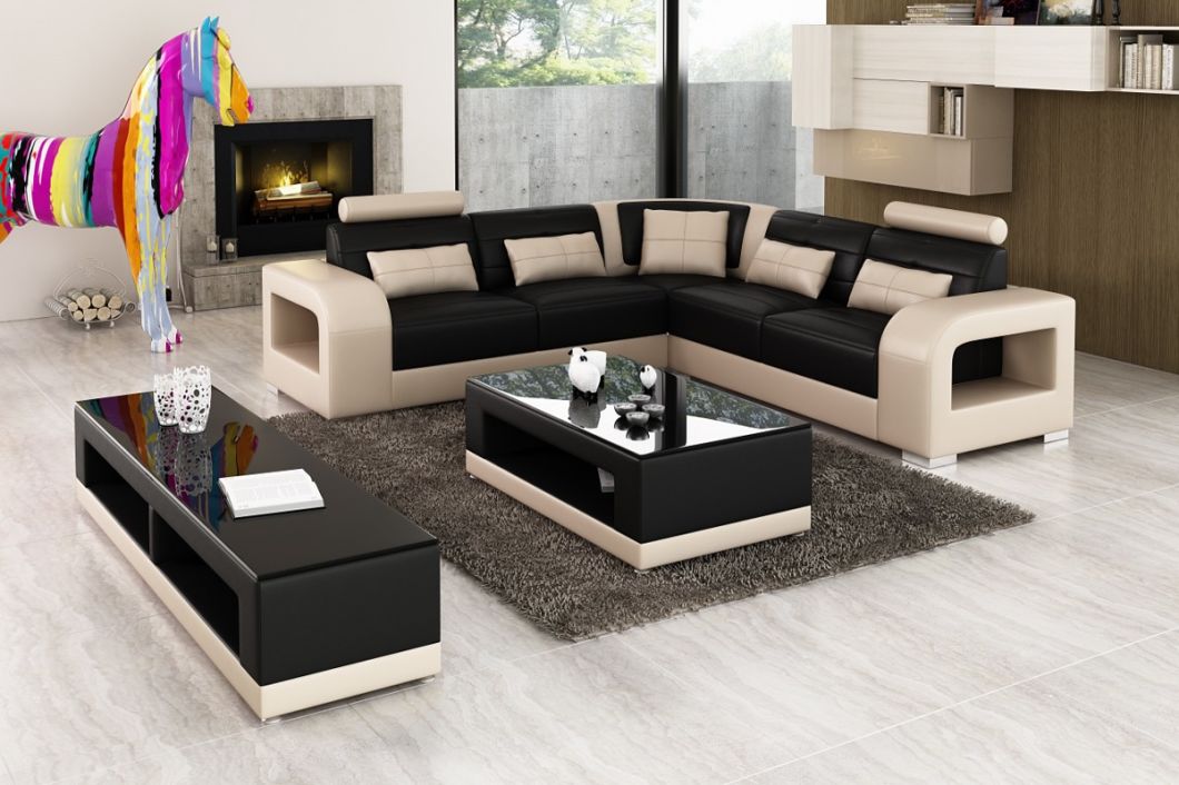 Home Furniture U Shape Leather Corner Sofa