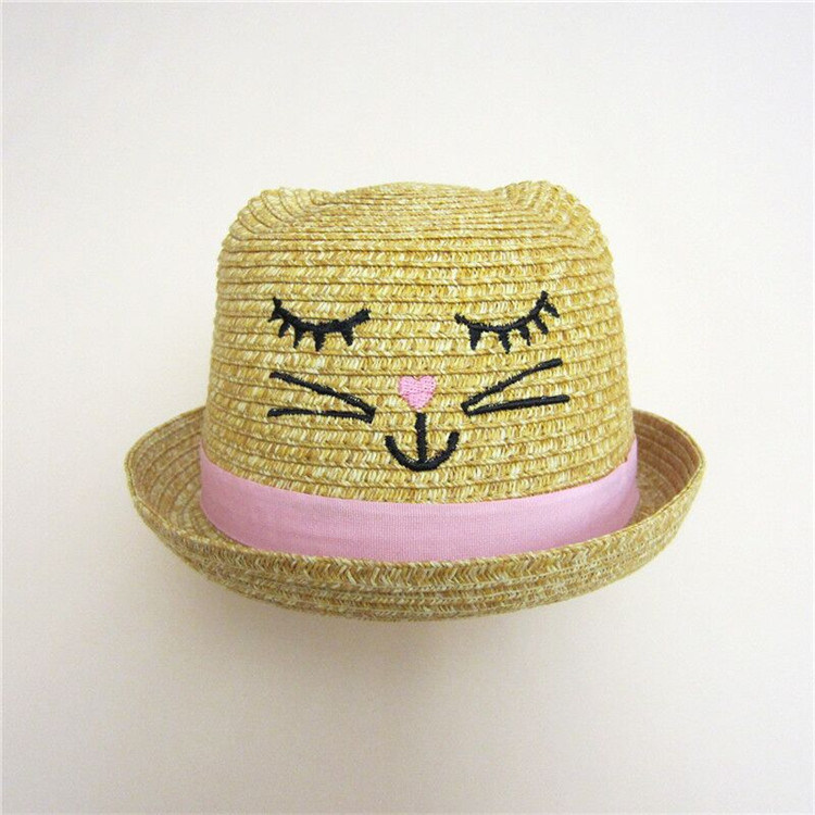 Sedex Audit 3D Embroidery Funny Cartoon Lovely Animal Straw Children Hat