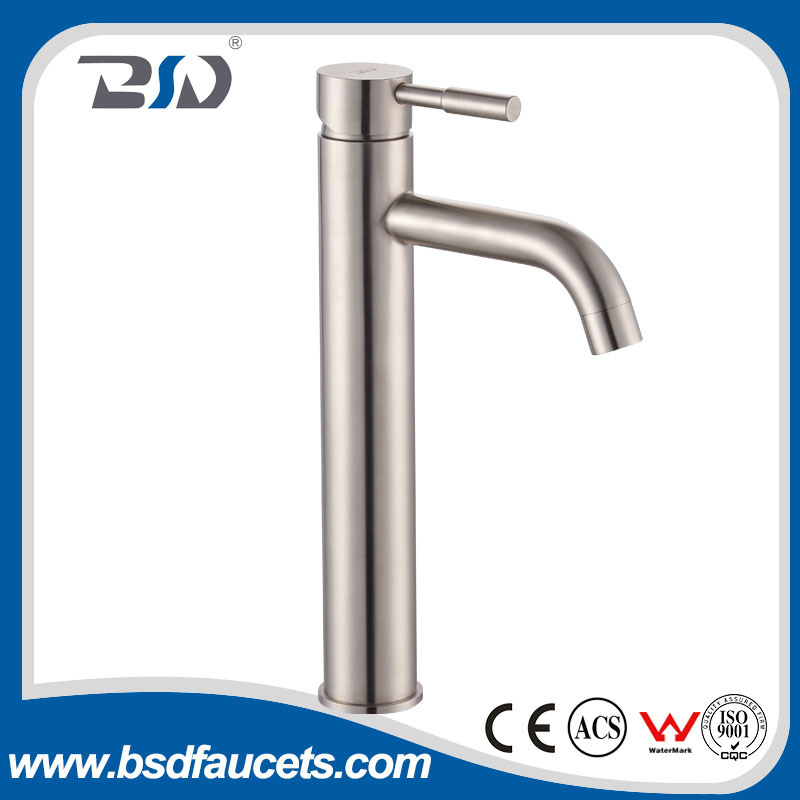 Kitchen Basin Faucet Single Handle Stainless Steel Deck Mount