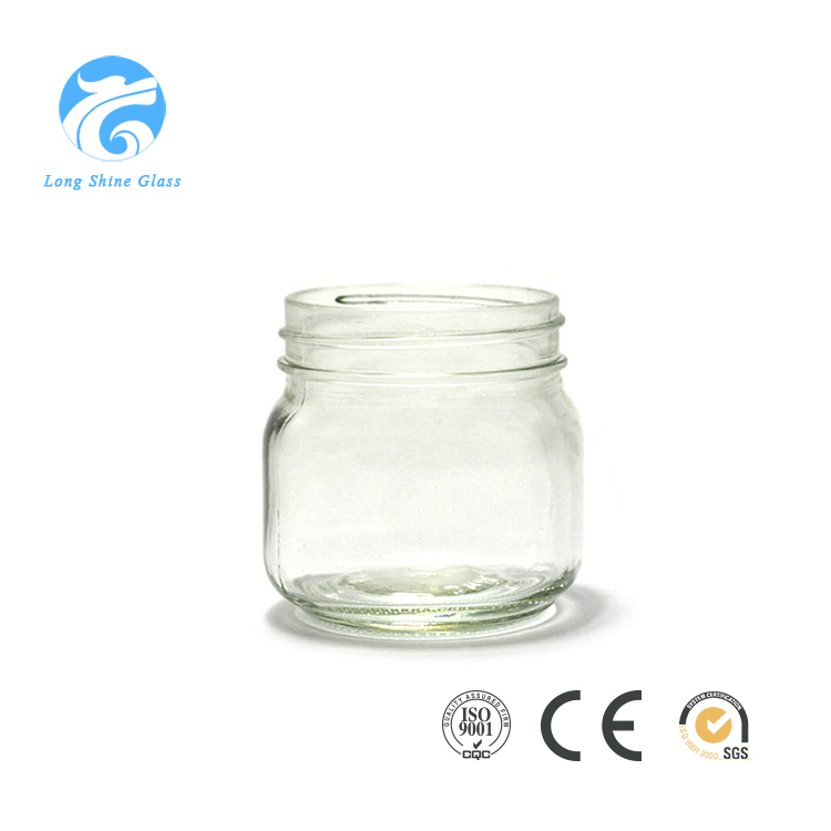 Customized Food Storage Glass Mason Jar Glass Container with Metal Lid