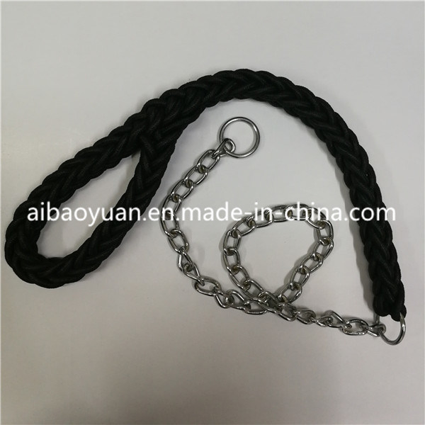 Black Polyester Ropes Pet Traction Rope and Iron Rings Dog Sets