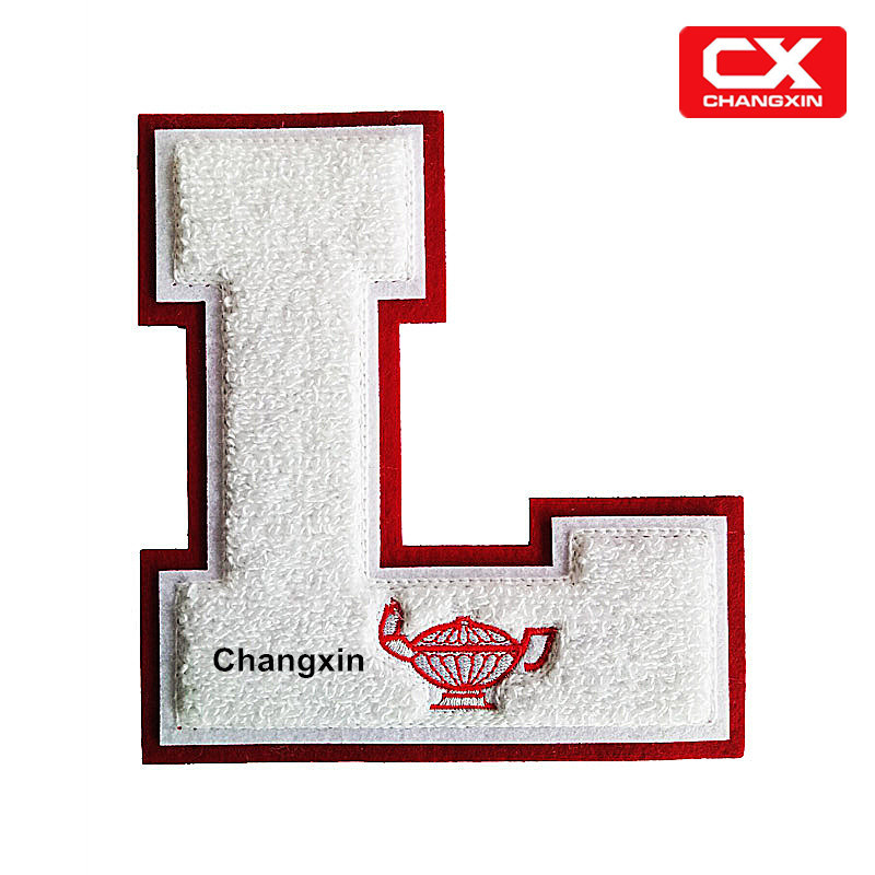 Cheap Price Irregular Chenille Custom Letter Embroidery Patches