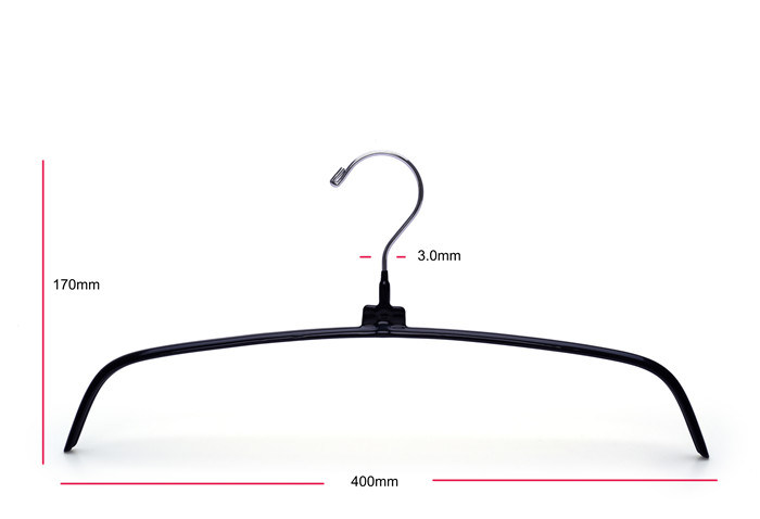 Achino Black Vinyl Coated Non Slip Single Wire Coat Hanger for Store Display