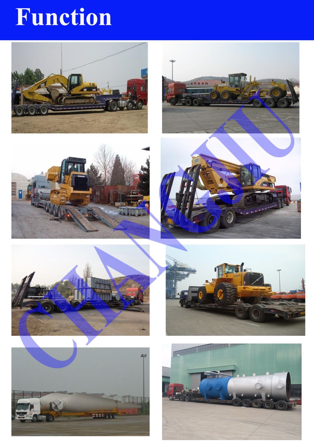 Excavator Transportation Gooseneck Low Bed Semi Trailer 3 Axles