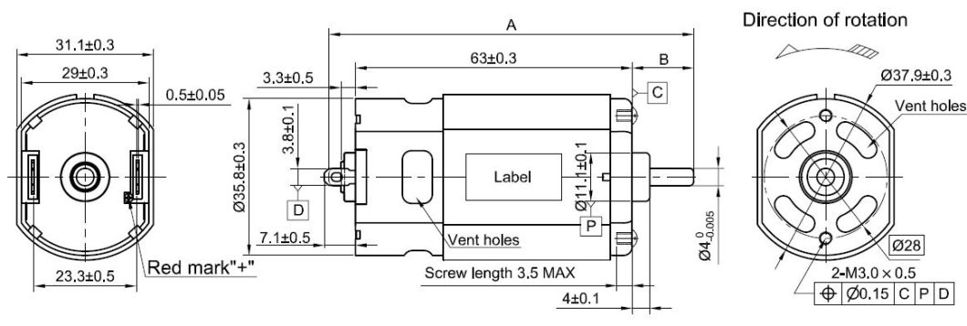 24V Electric Motor Fs-555shc2j2-3539r for Mixer