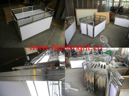 Heavy Duty Steel Supermarket Promotion Table with Advertising