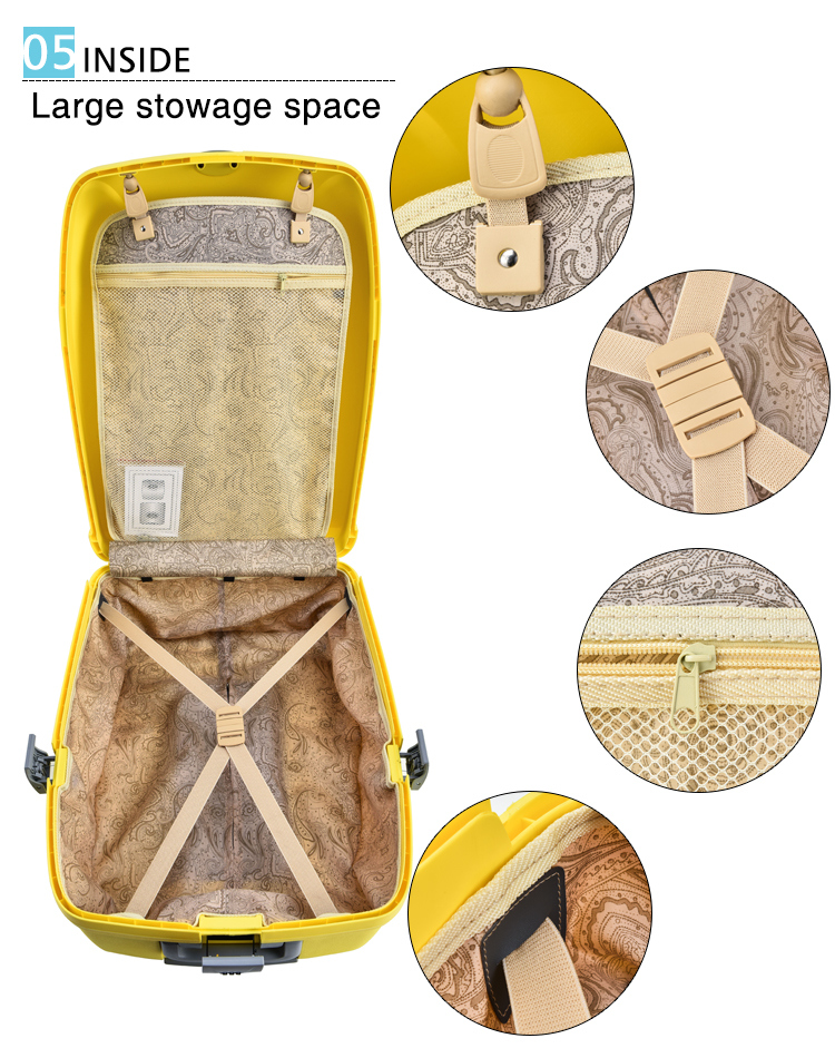 Bubule Rolling Travel Luggage Bag Sets Hot Sale 3 Piece PP Trolley Suitcase with Cosmetic Box Vl412