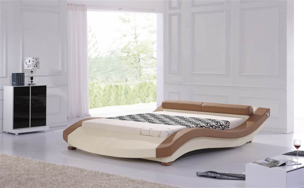 Home Furniture Contemporary King Size Leather Bed