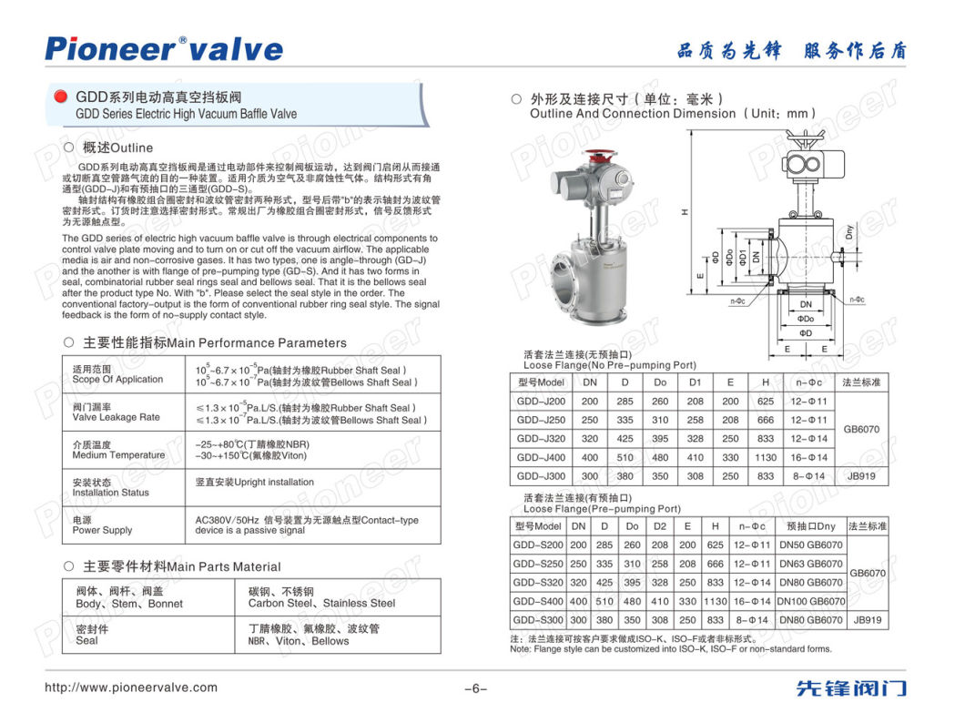 Electric High Vacuum Valve Angle