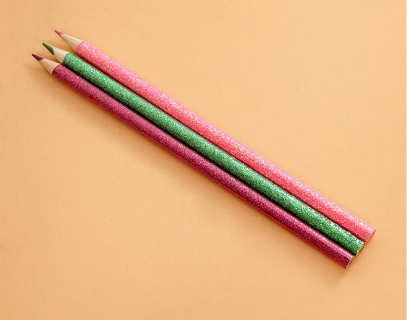 Eco-Friendly Standard Colorful Glitter Pencil Hb Lead Wooden Pen