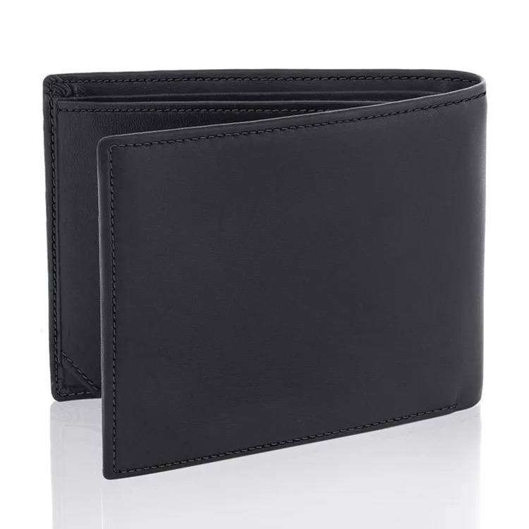 Real Leather Mens Wallet Top Grain Leather Trifold Wallet