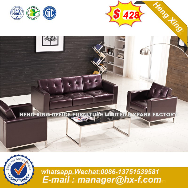 Retro Style Modern Design Reception Waiting Office Leather Sofa (HX-S325)