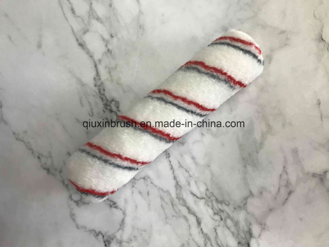 Factory Red and Grey Stripe Paint Roller with Rubber Handle