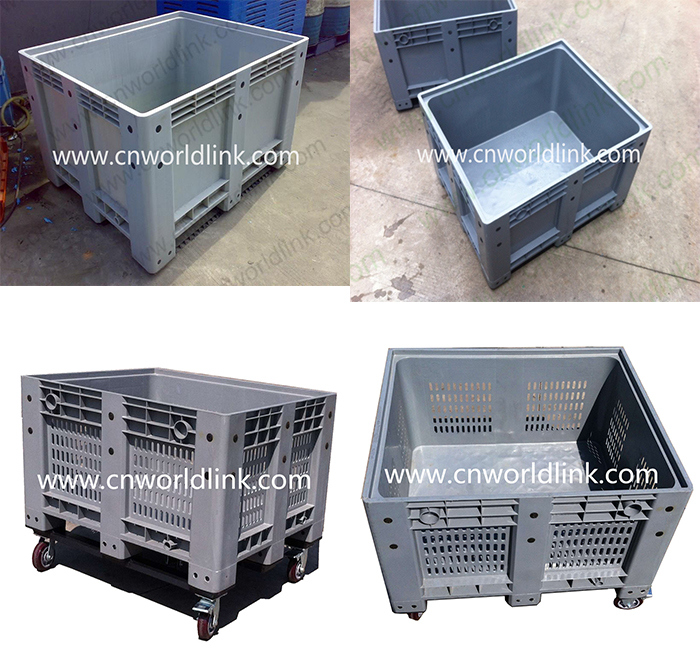 1000kgs Plastic Transporting Folding Big Pallet Crate for Sale