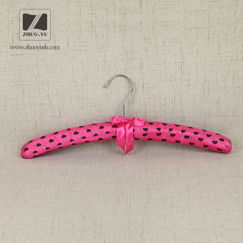 Soft and Comfortable Print Fabric Satin Padded Shirt Hangers