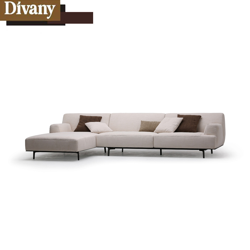 New Model Black Leather Office Sofa with Stainless Steel Base