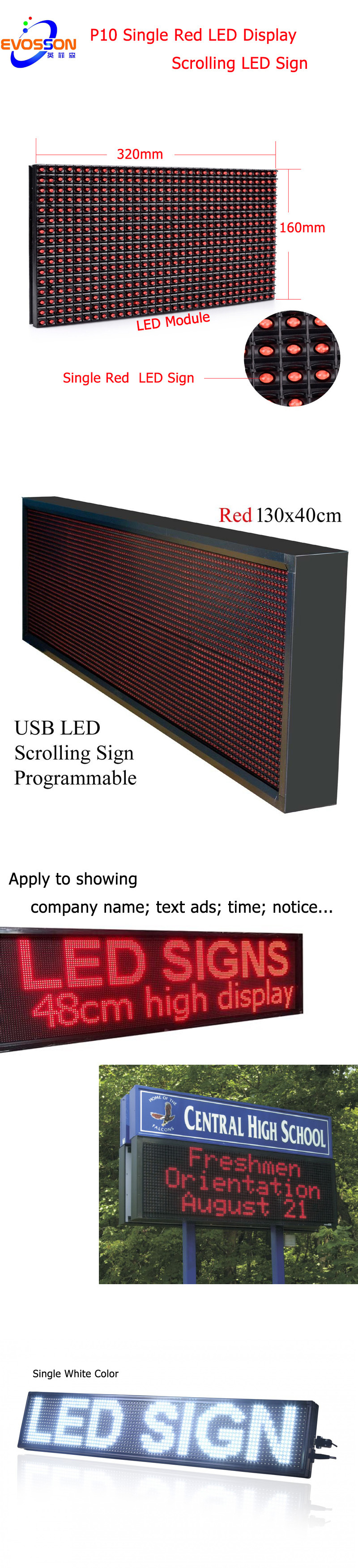 P10 Outdoor LED Unit Module for Text Message Advertising