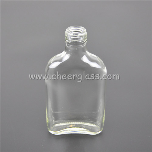 150ml Little Clear Flat Bottle Glass Hip Flask