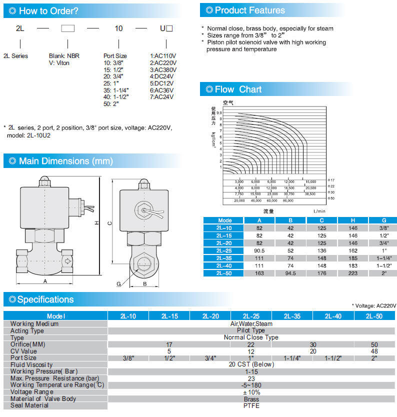 2 Way Solenoid Valve for Steam (2LS-10)